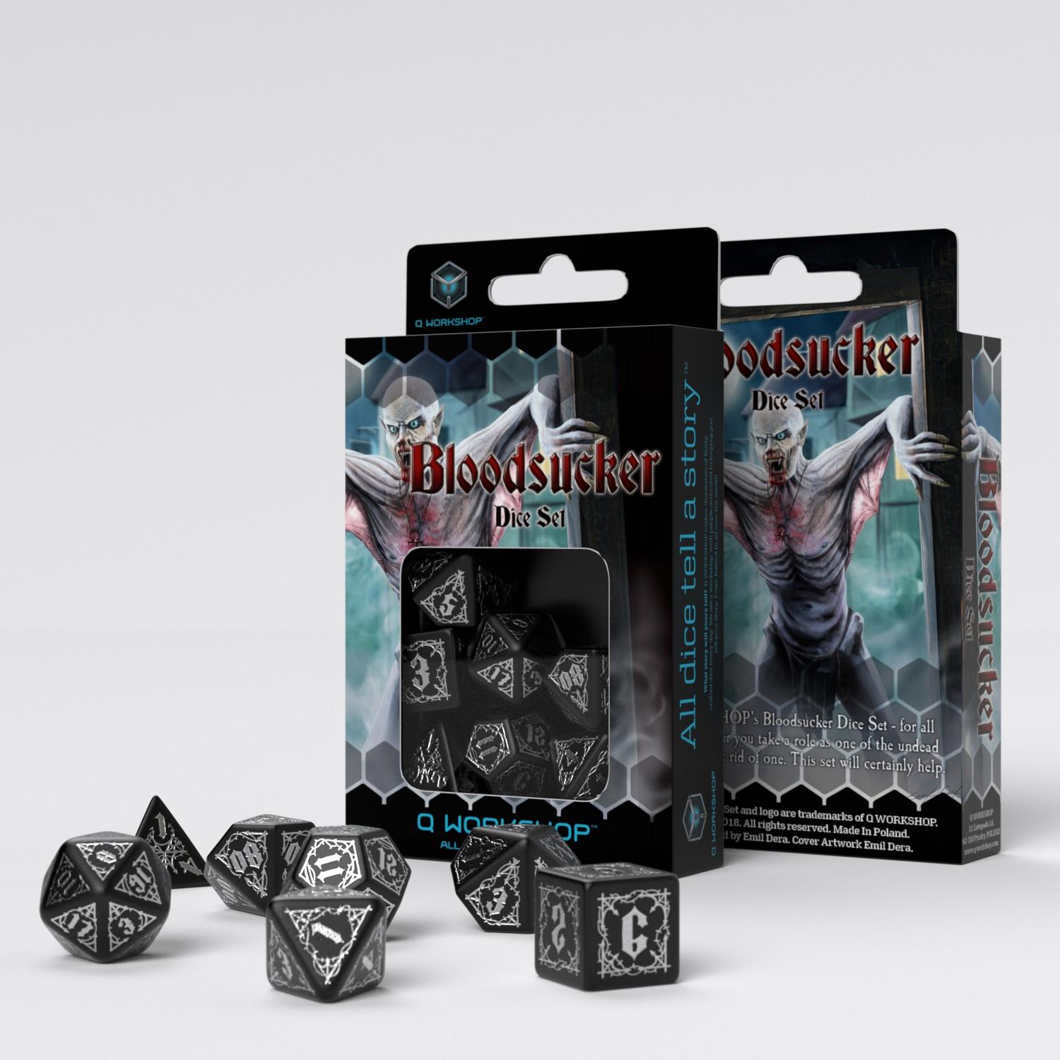 Bloodsucker Black & silver Dice Set (7) Bloodsucker Black & silver Dice Set (7)