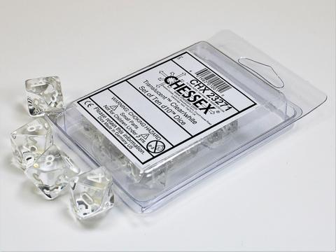 Chessex: Translucent Clear/white W10 (10)