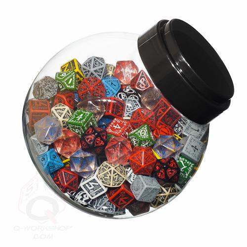 Jar of dice with D6, D10, D20 (150)