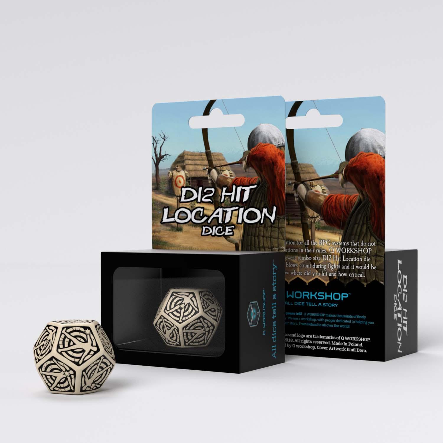 D12 Hit Location Beige & black die D12 Hit Location Beige & black die