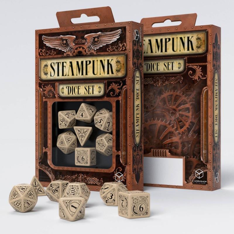 Steampunk Beige & black Dice Set (7)