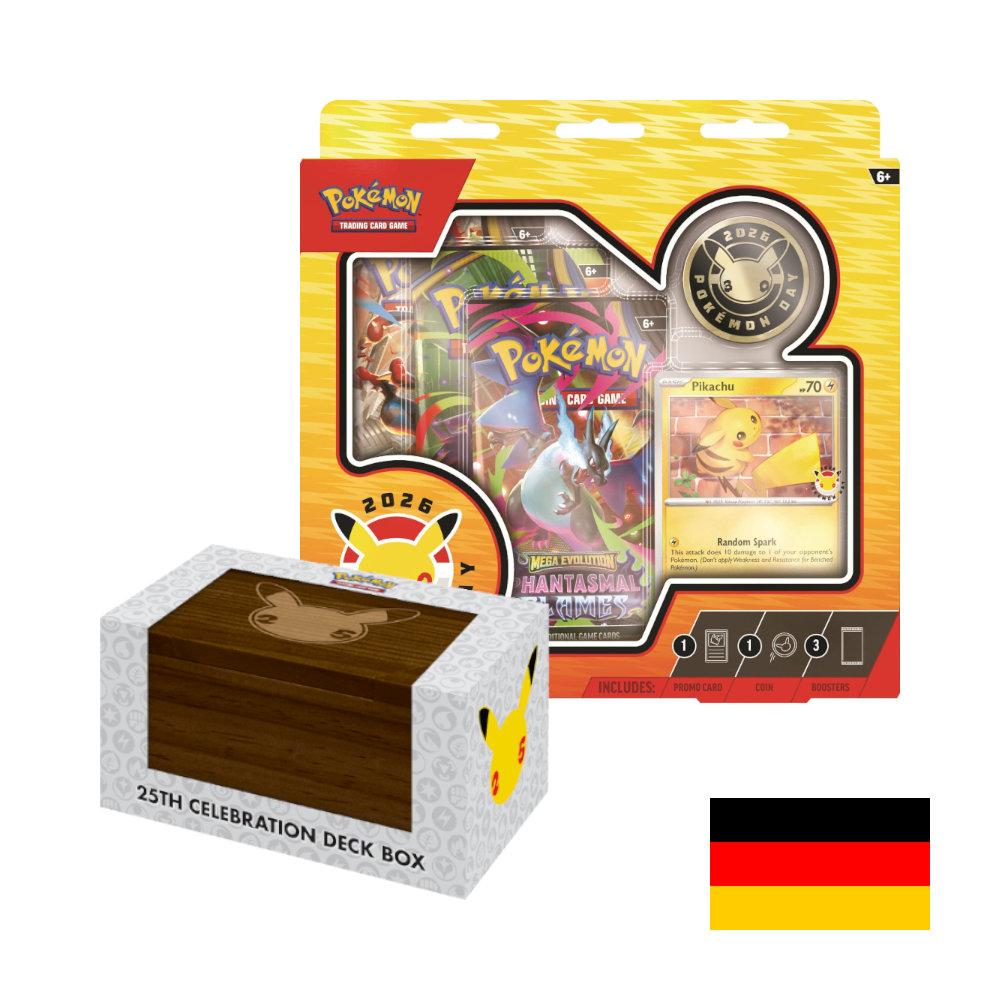 Pokémon - Celebration Bundle - 25th Celebration Deck Box + Pokémon Day 2026 Collection DE