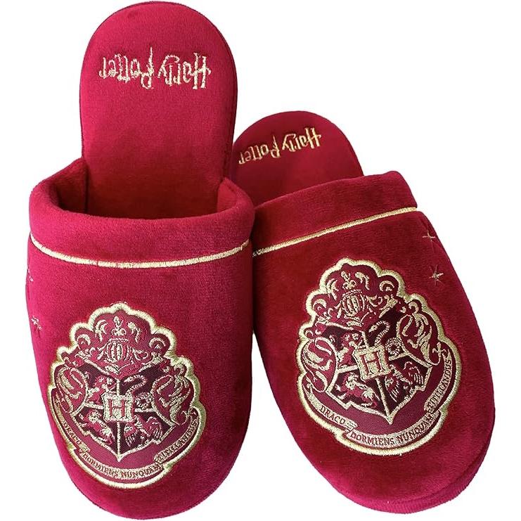 Harry Potter Hogwarts Gold on Burgundy Ladies Slippers UK 5-9 / EU 38-43