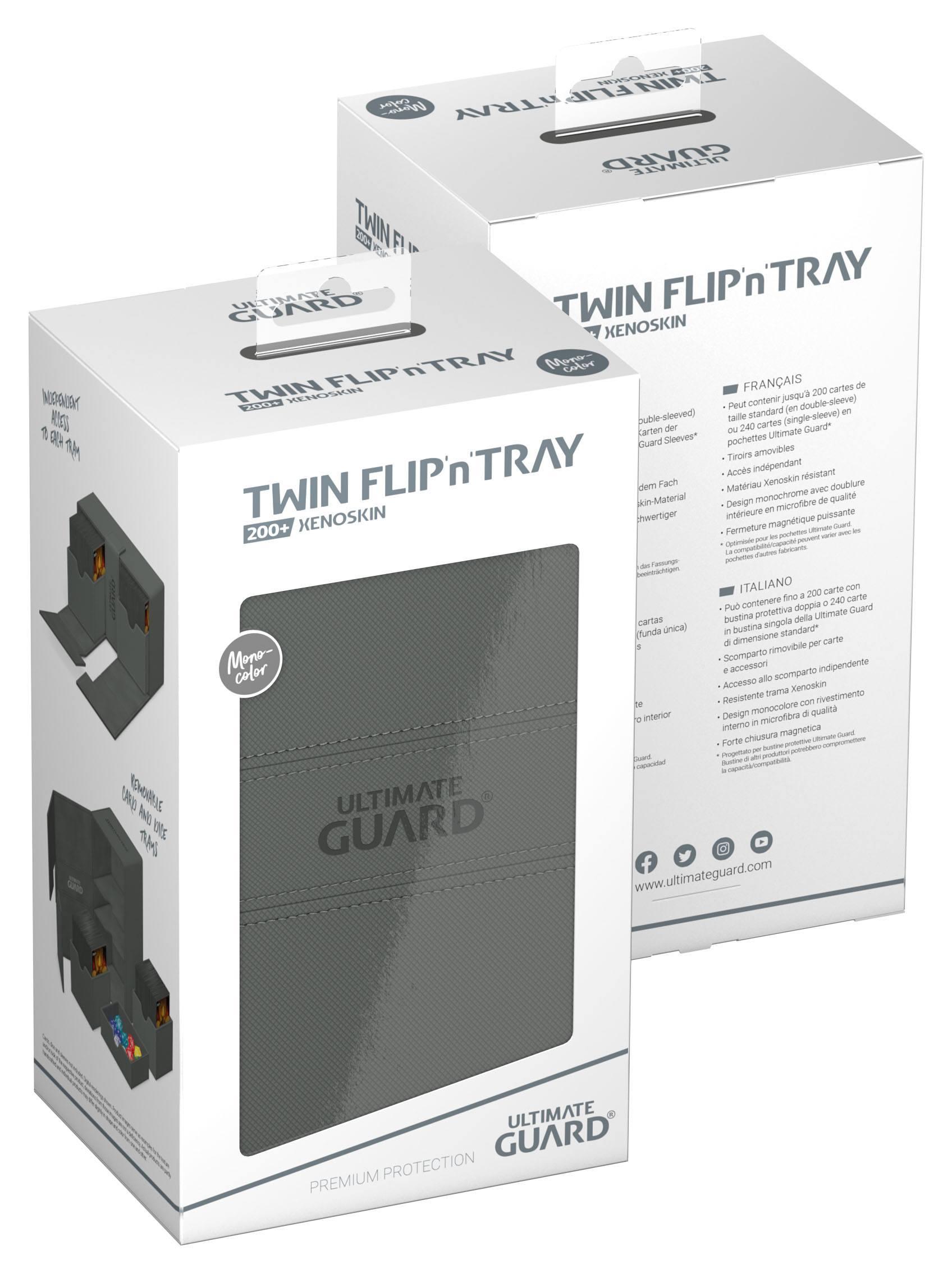 Ultimate Guard Twin Flip'n'Tray 200+ XenoSkin Monocolor Grau