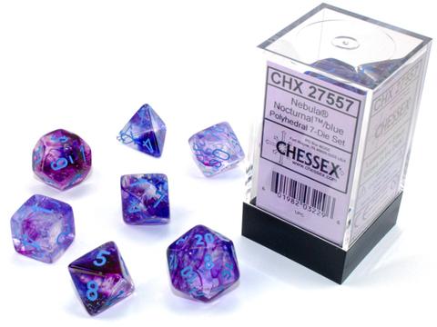 Chessex: Nebula Polyhedral Nocturnal/blue Luminary Rollenspiel Set (7)