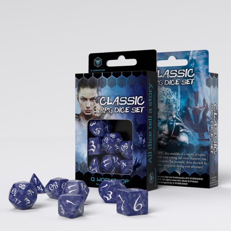 Classic RPG Cobalt & white Dice Set (7)