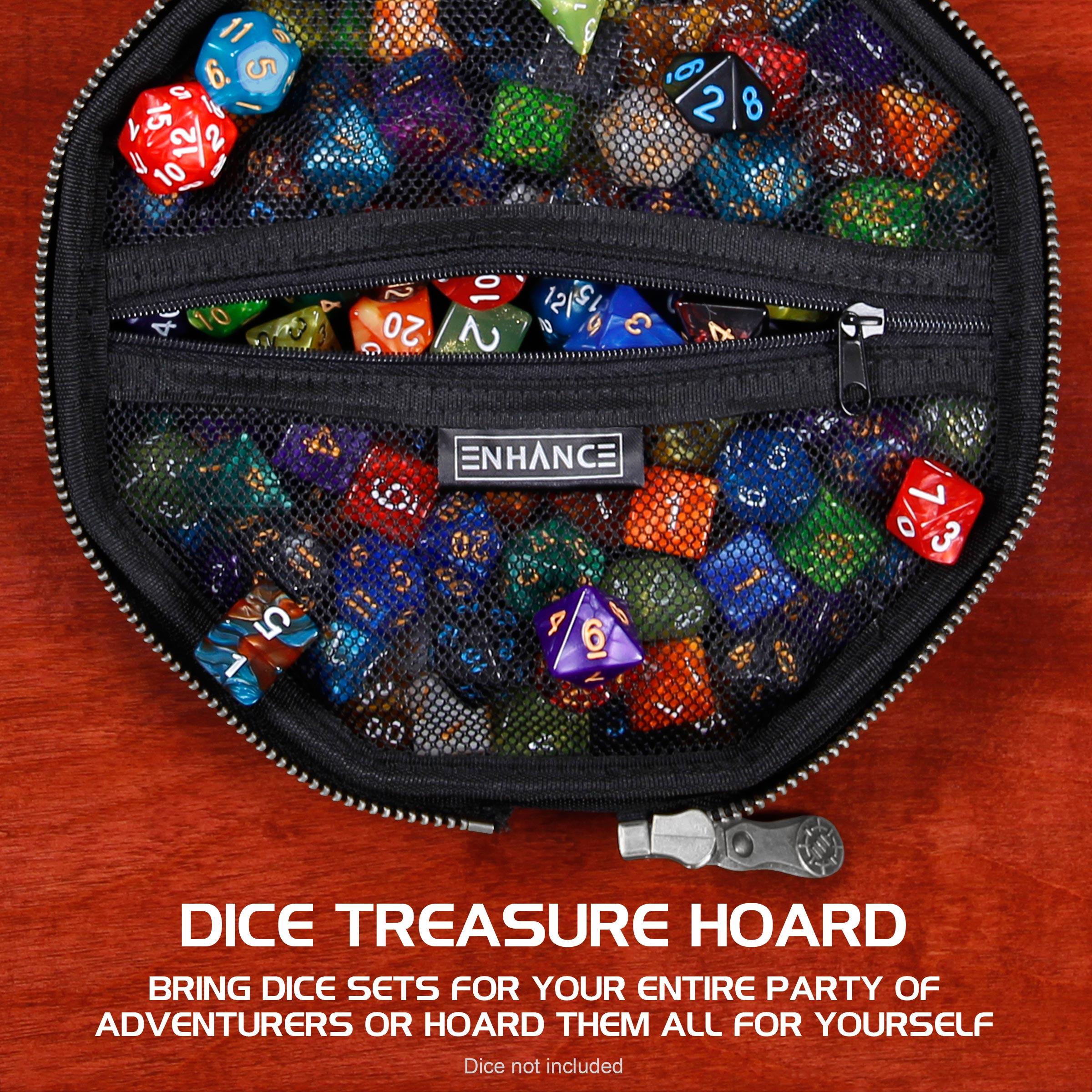 ENHANCE DnD Dice Tray and Dice Case - Dragon Purple