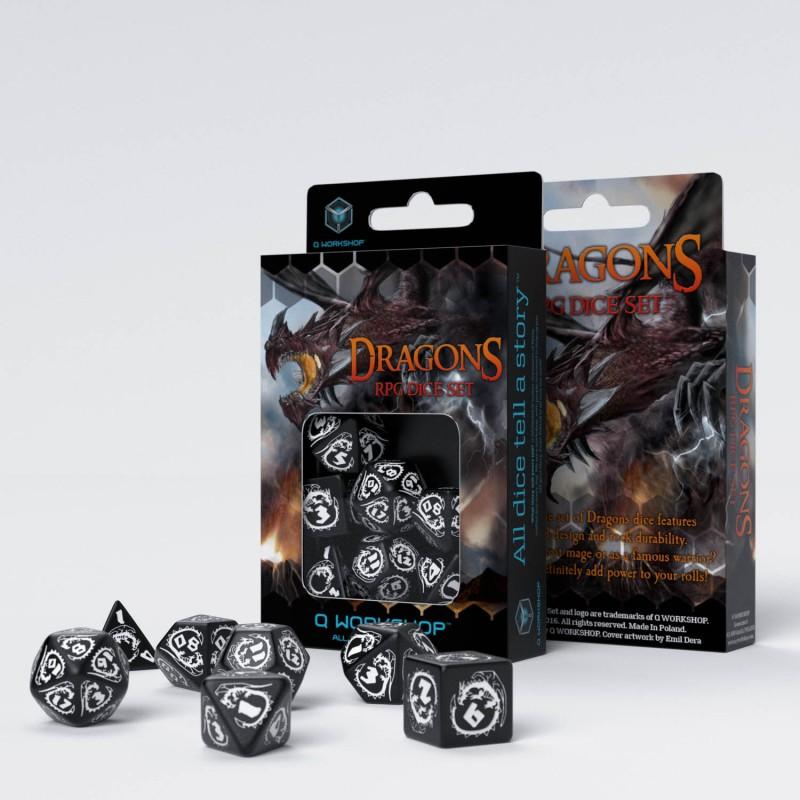 Dragons Black & white Dice Set (7)