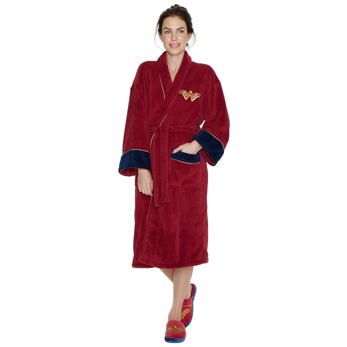 Wonder Woman Ladies Fleece Hoodless Robe