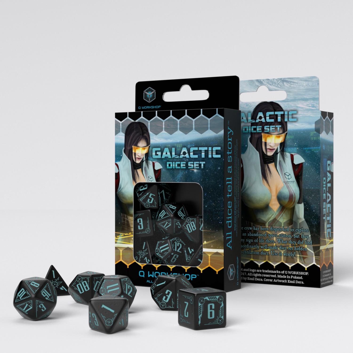 Galactic Black & blue Dice Set (7) Galactic Black & blue Dice Set (7)