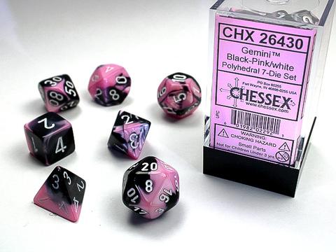 Chessex: Gemini Polyhedral Black-Pink/white Rollenspiel Set (7)