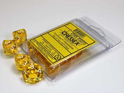 Chessex: Translucent Yellow/white W10 (10)