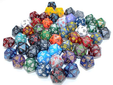 Chessex: Bag of 50 Assorted Loose Speckled Polyhedral W20 Würfel