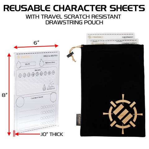 ENHANCE Tabletop Acrylic Character Sheets ENHANCE Tabletop Acrylic Character Sheets