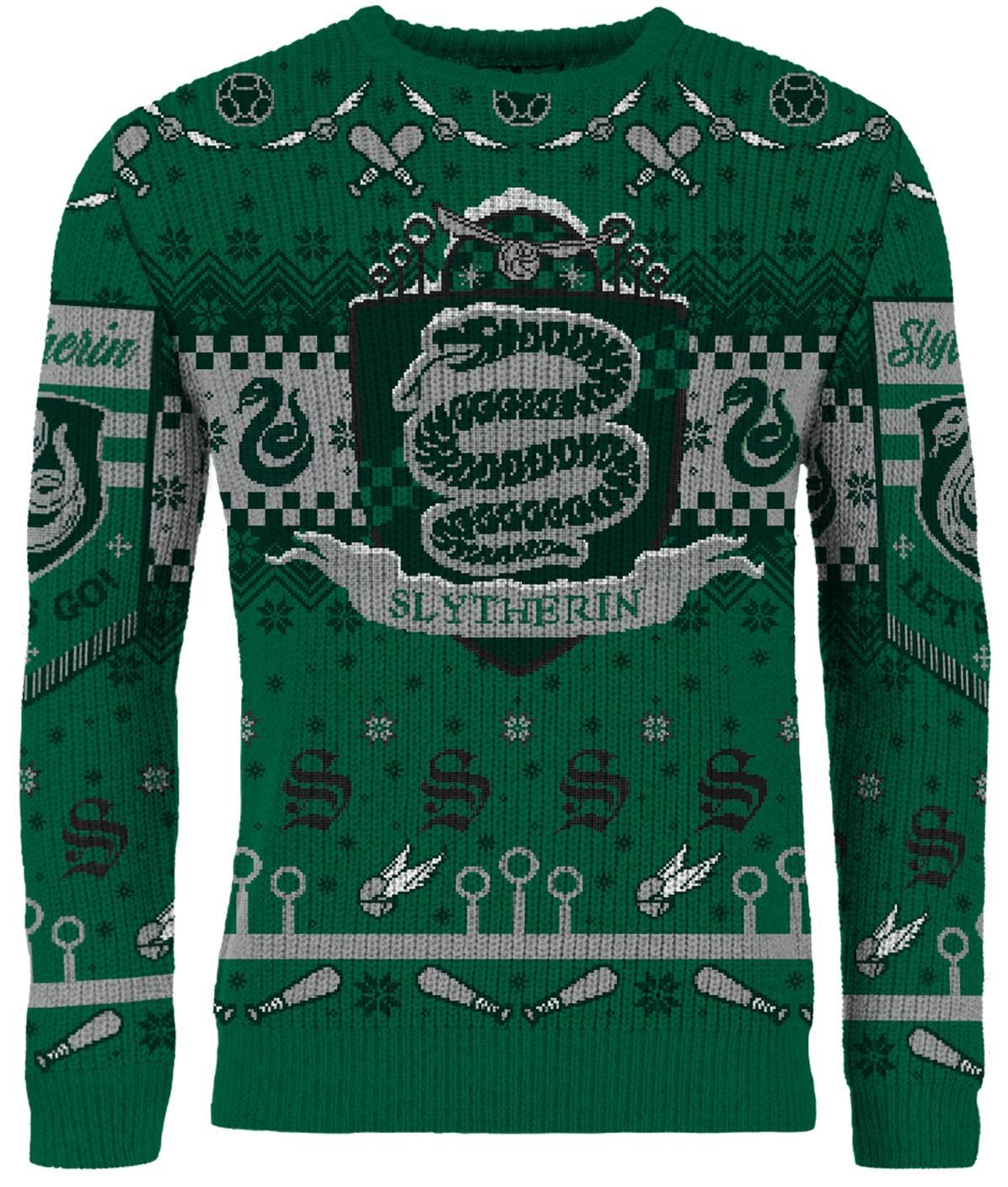 Harry Potter Slytherin Quidditch Christmas Jumper - Größe: XXL Harry Potter Slytherin Quidditch Christmas Jumper - Größe: XXL