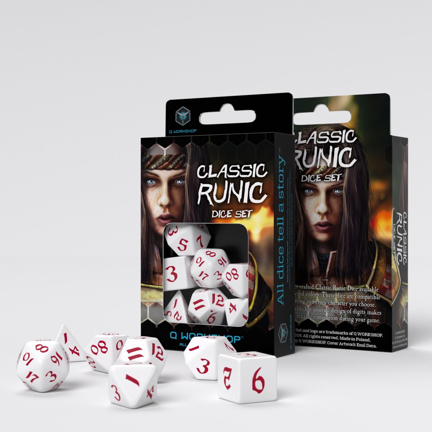 Classic Runic White & red Dice Set (7) Classic Runic White & red Dice Set (7)
