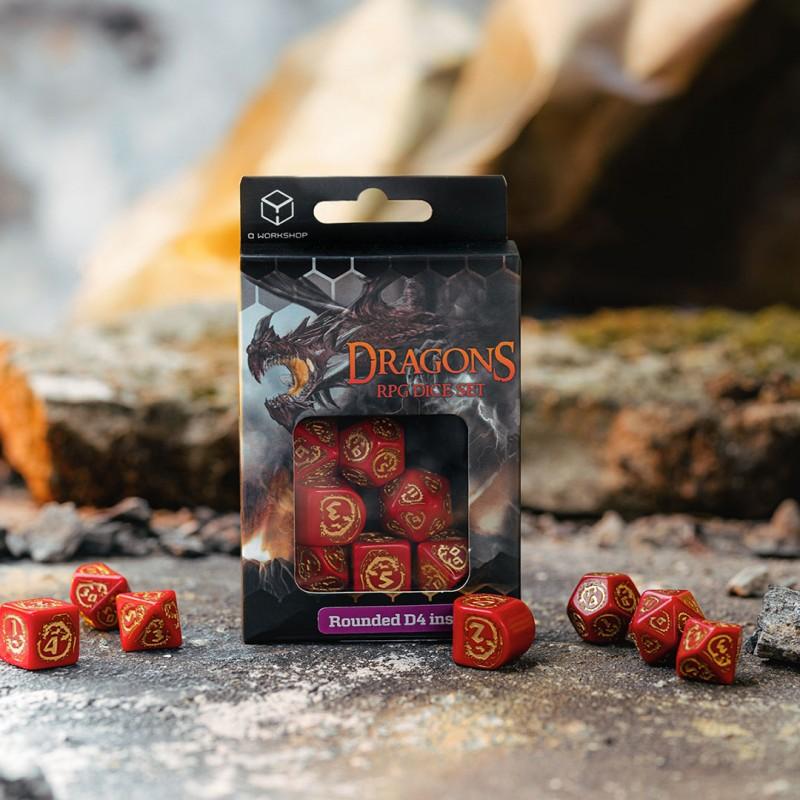 Dragons Modern Dice Set Red & gold Dragons Modern Dice Set Red & gold