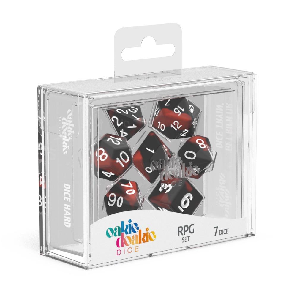 Oakie Doakie Dice W&uuml;rfel RPG-Set Glow in the Dark - Lava (7)