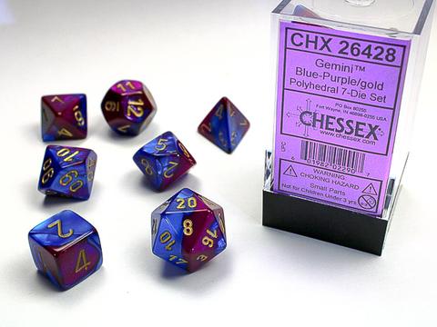 Chessex: Gemini Polyhedral Blue-Purple/gold Rollenspiel Set (7)