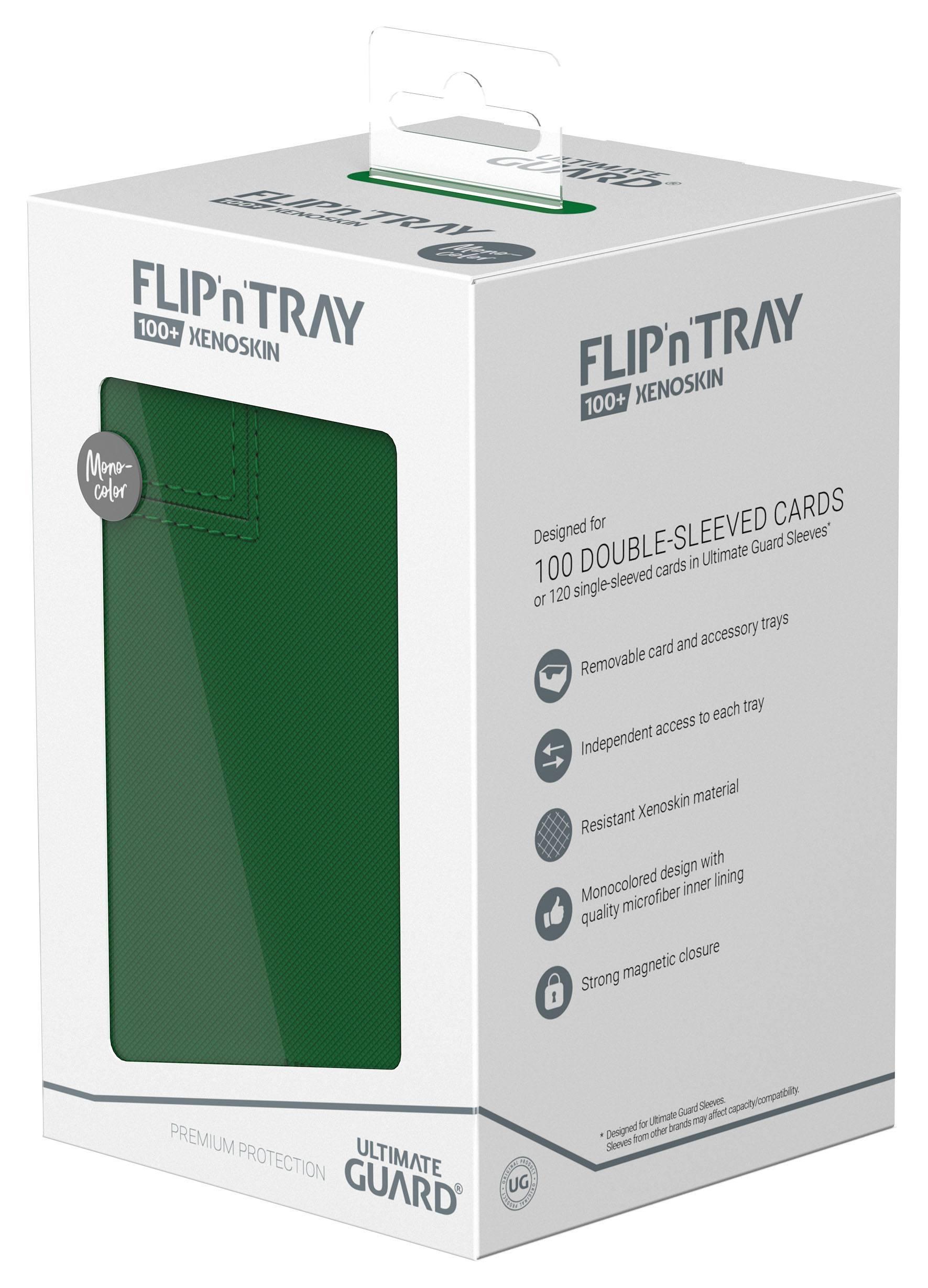 Ultimate Guard Flip'n'Tray 100+ XenoSkin Monocolor Grün Ultimate Guard Flip'n'Tray 100+ XenoSkin Monocolor Grün