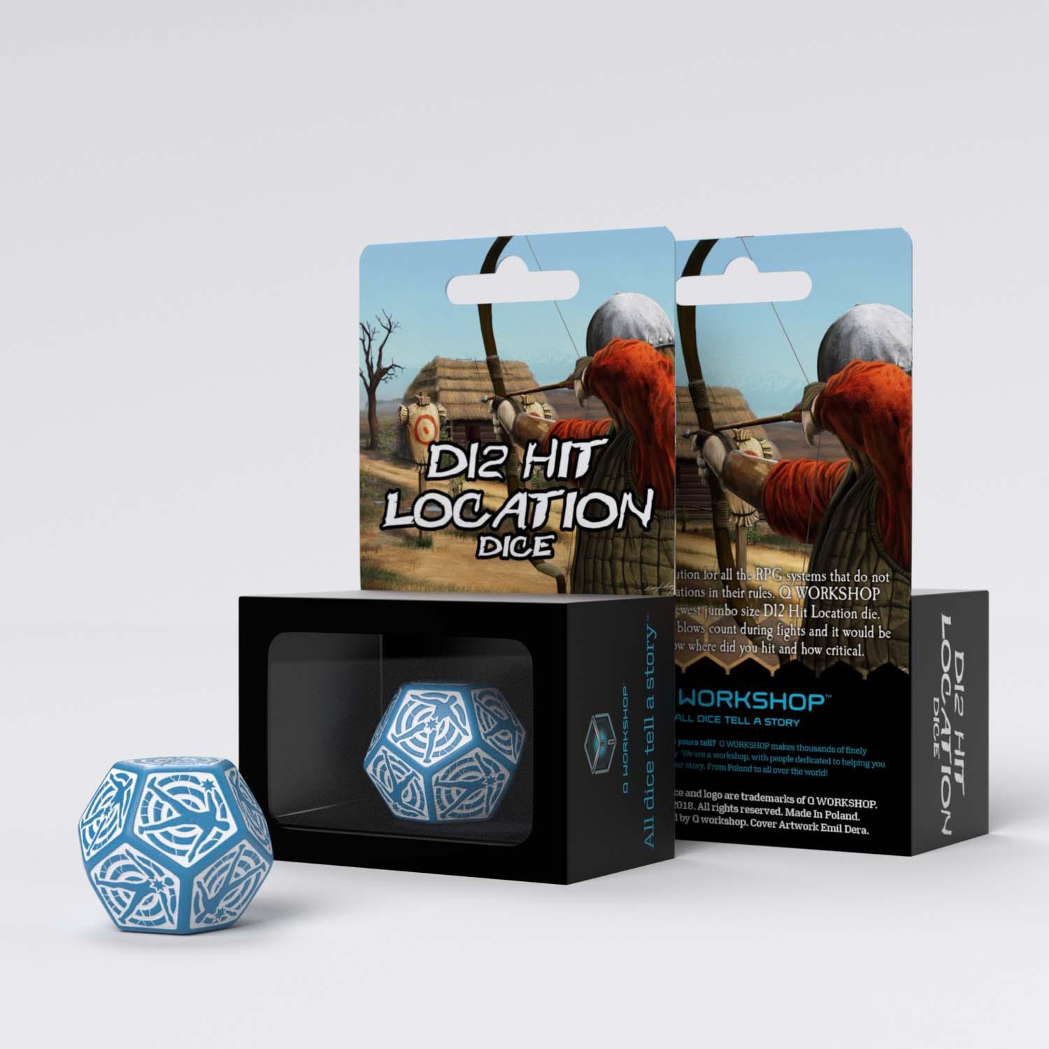 D12 Hit Location Blue & white dice