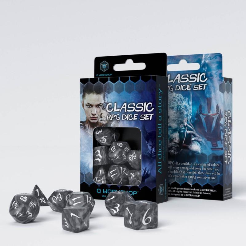 Classic RPG Smoky & white Dice Set (7) Classic RPG Smoky & white Dice Set (7)