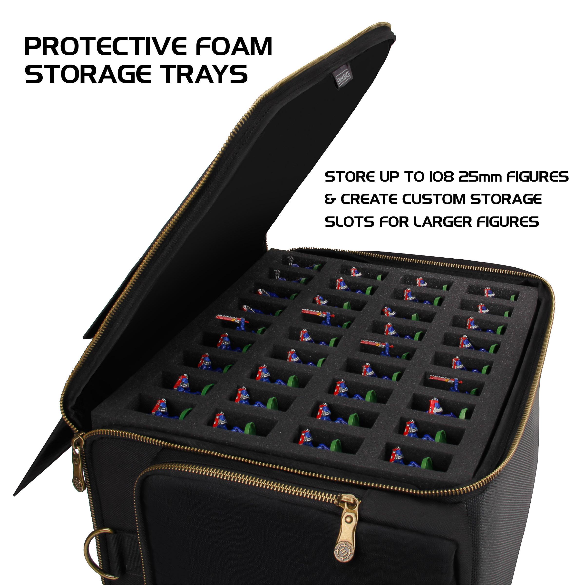 ENHANCE Portable Miniature Figure Storage & Carrying Case - Black