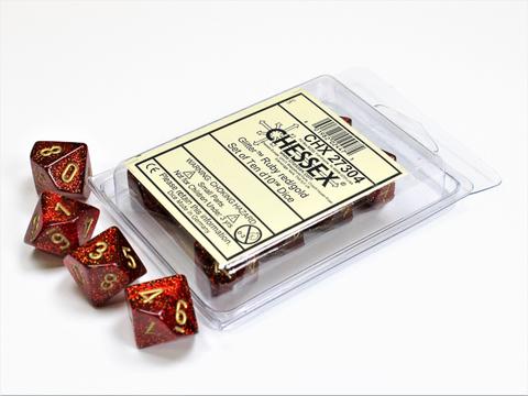 Chessex: Glitter Ruby/gold W10 (10)