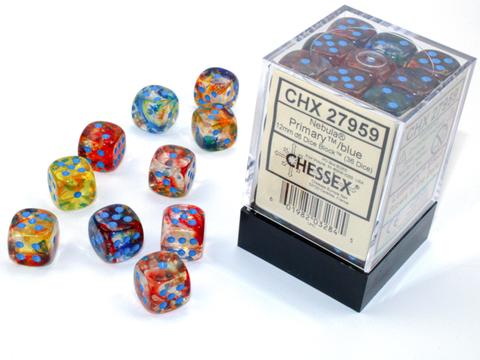 Nebula TM 12mm d6 Primary/blue Luminary Dice Block (36 dice)