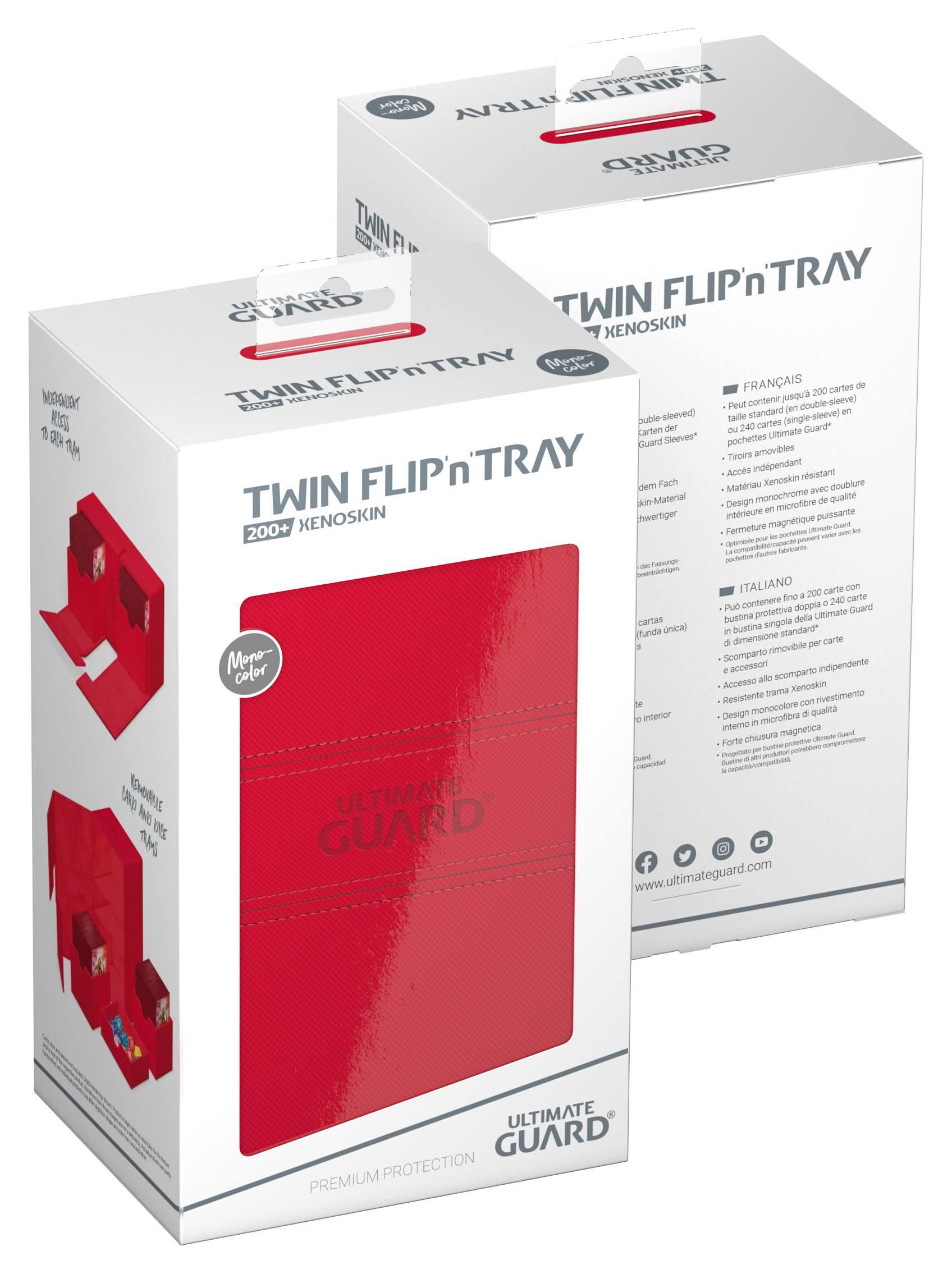 Ultimate Guard Twin Flip'n'Tray 200+ XenoSkin Monocolor Rot Ultimate Guard Twin Flip'n'Tray 200+ XenoSkin Monocolor Rot