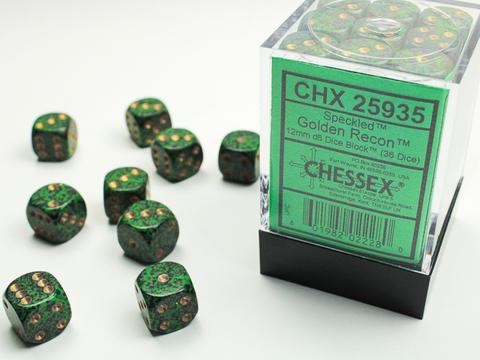 Speckled 12mm D6 Dice Blocks (36) Golden Recon