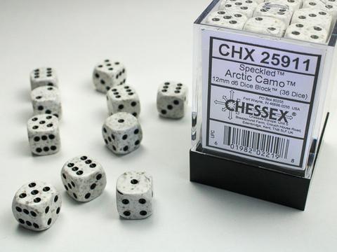 Speckled 12mm D6 Dice Blocks (36) Arctic Camo