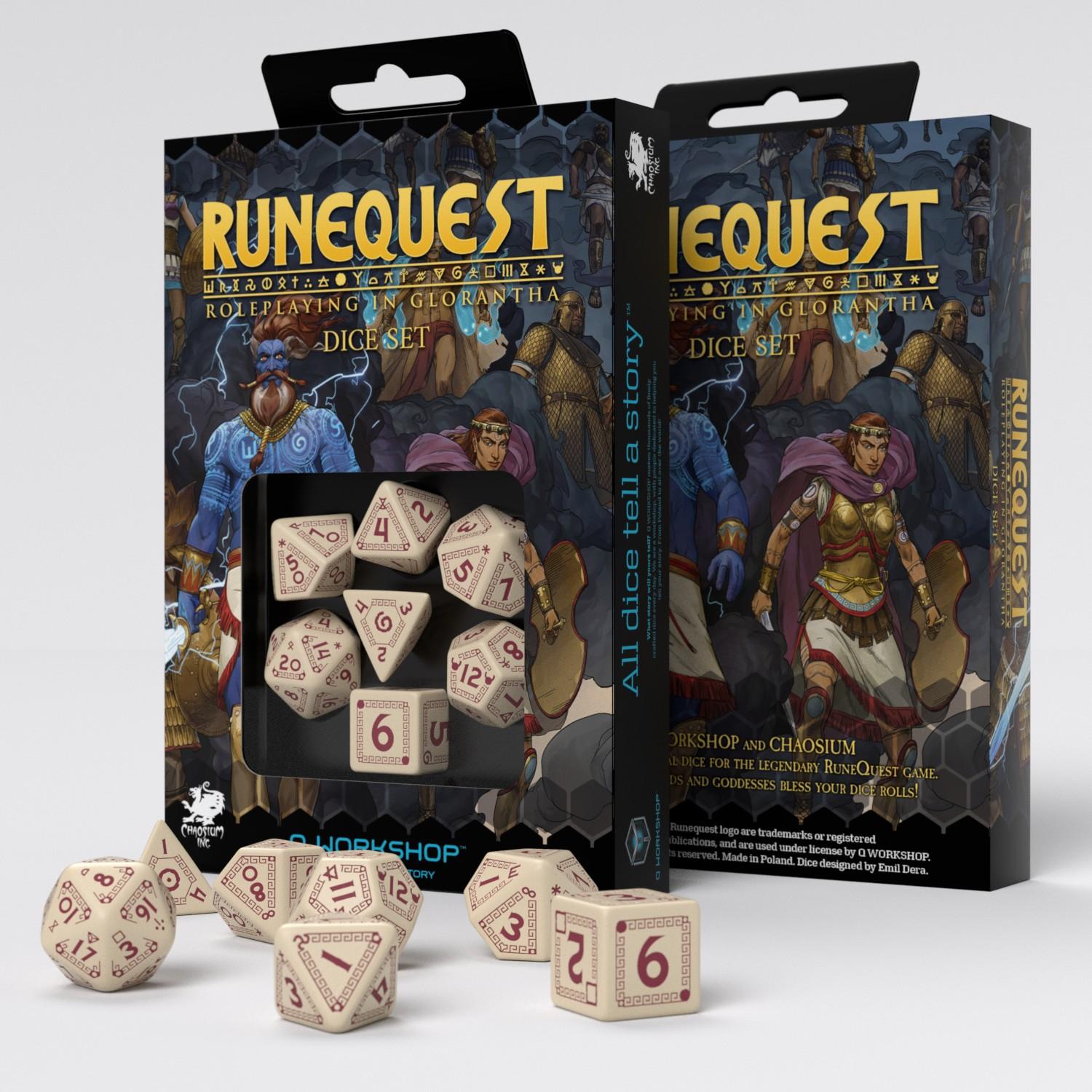 RuneQuest Beige & burgundy Dice Set (7) RuneQuest Beige & burgundy Dice Set (7)