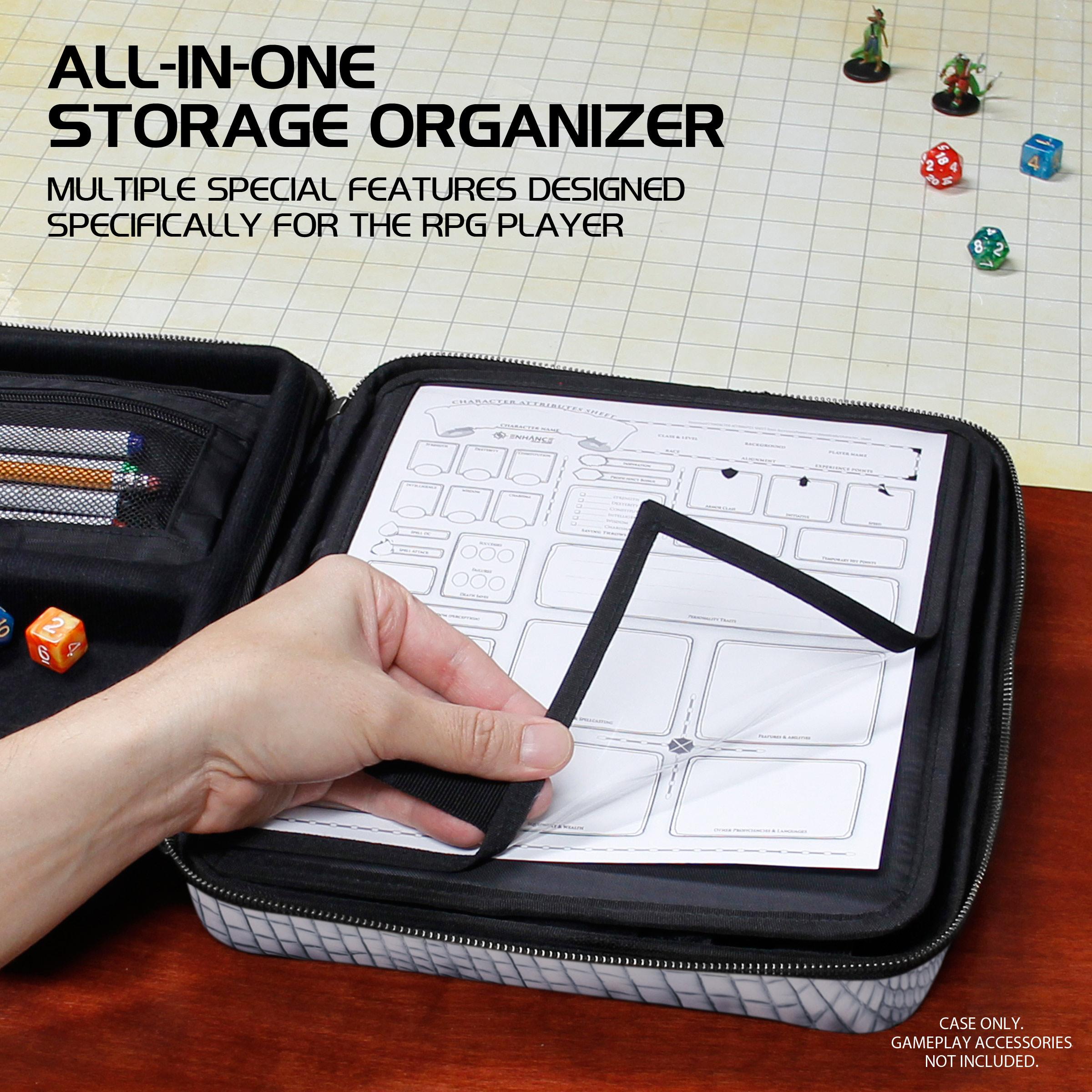 ENHANCE Collector's Edition RPG Organizer Case - Dragon Silver