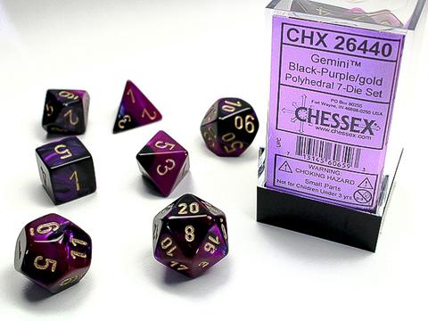 Chessex: Gemini Polyhedral Black-Purple/gold Rollenspiel Set (7)