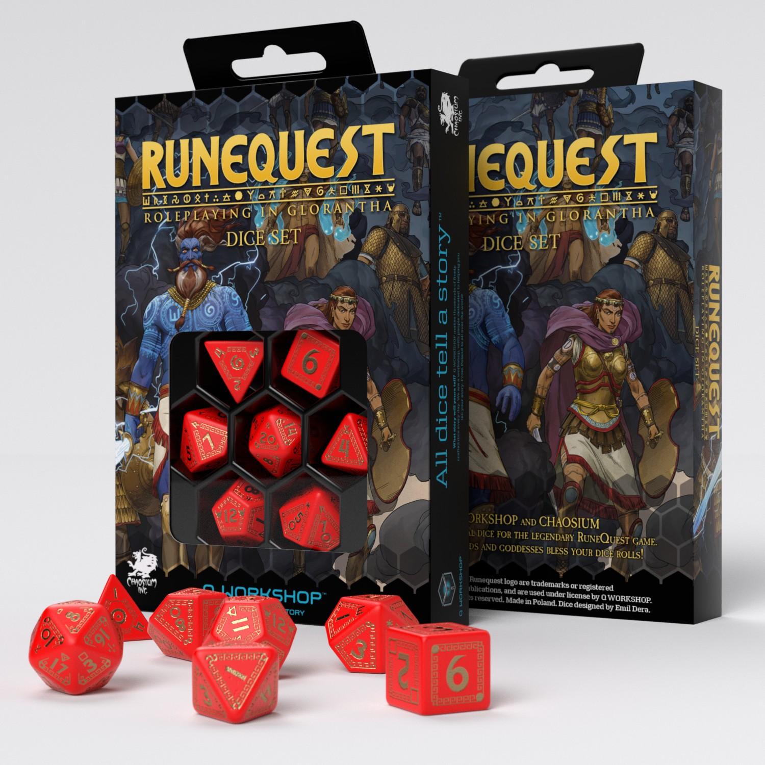 RuneQuest Red & gold Dice Set (7) RuneQuest Red & gold Dice Set (7)