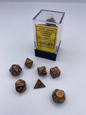 Lustrous® Mini-Polyhedral Gold/silver 7-Dice Set