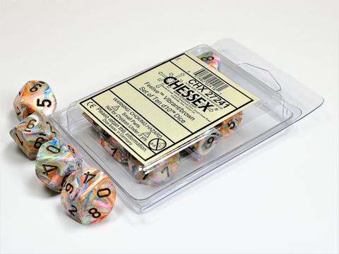 Chessex Ten D10 Sets - Festive Vibrant w/brown