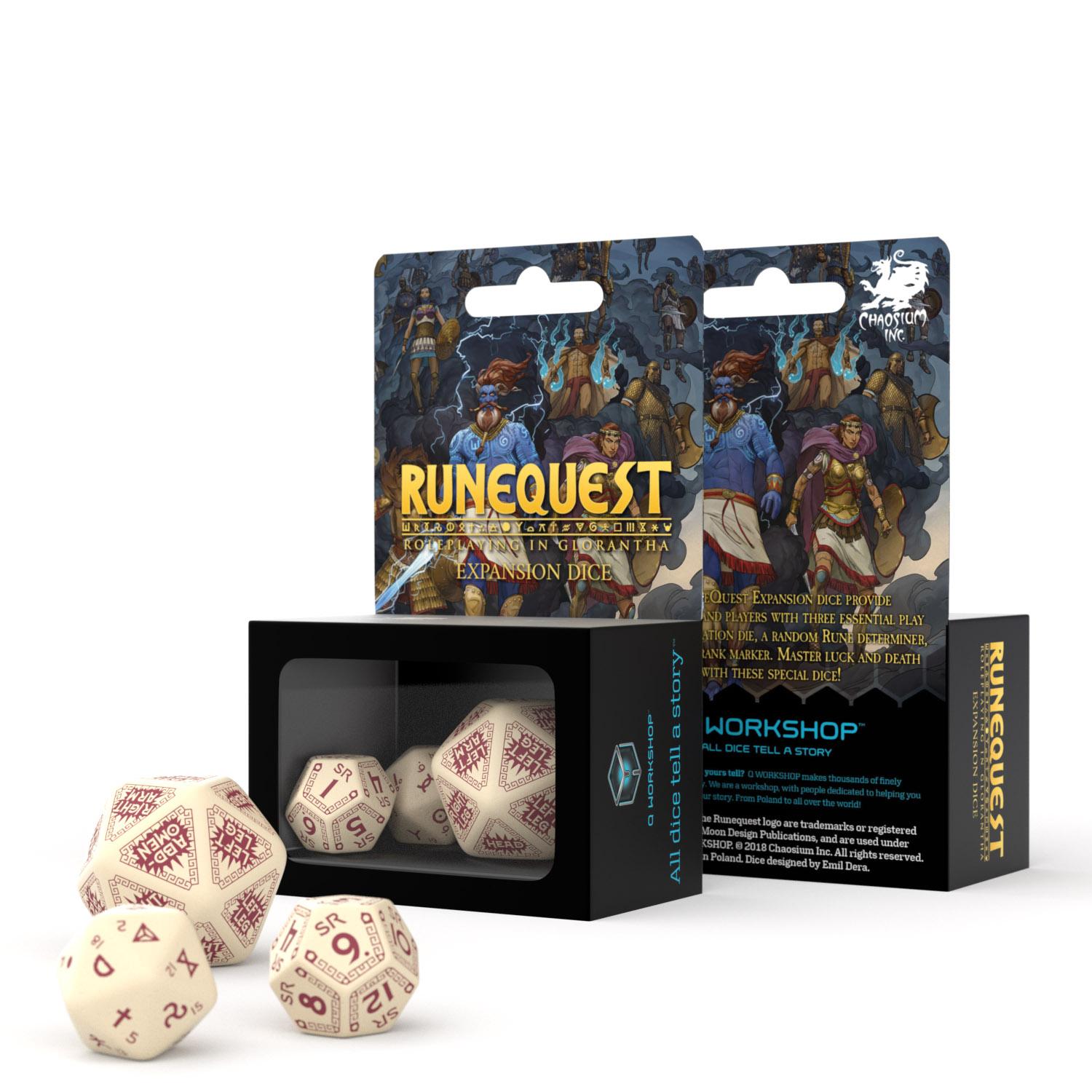 RuneQuest Beige & burgundy Expansion Dice (3)