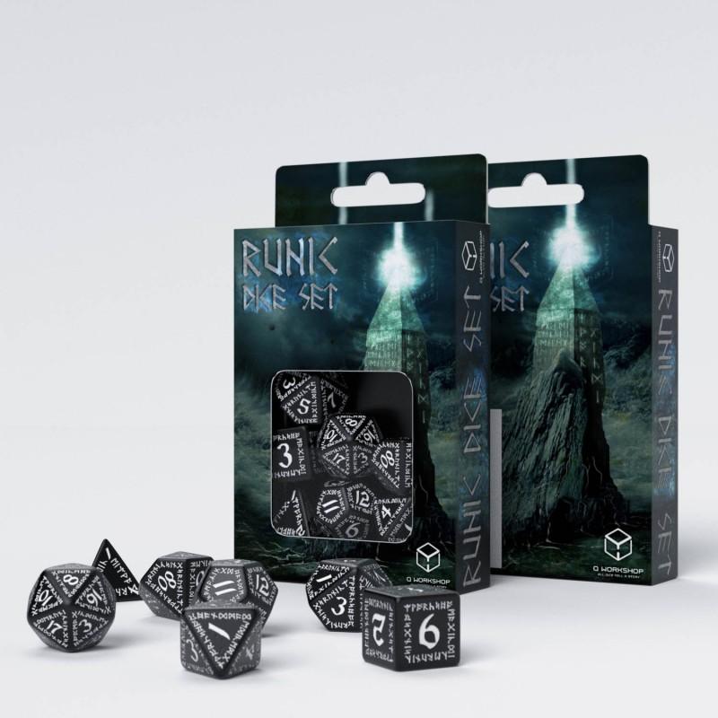 Runic Black & white Dice Set (7) Runic Black & white Dice Set (7)