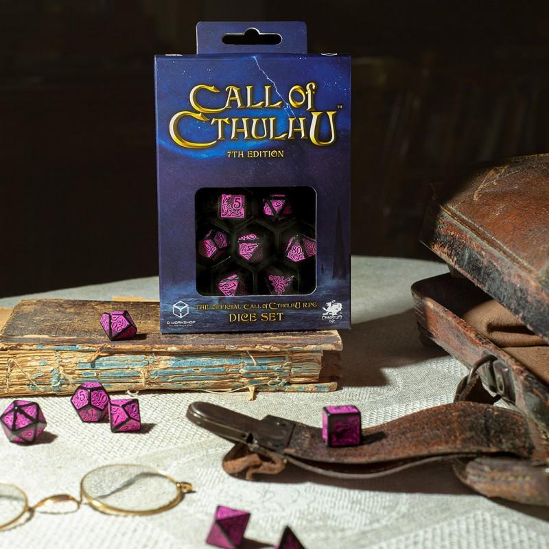 Call of Cthulhu 7th Edition Black & magenta Dice Set