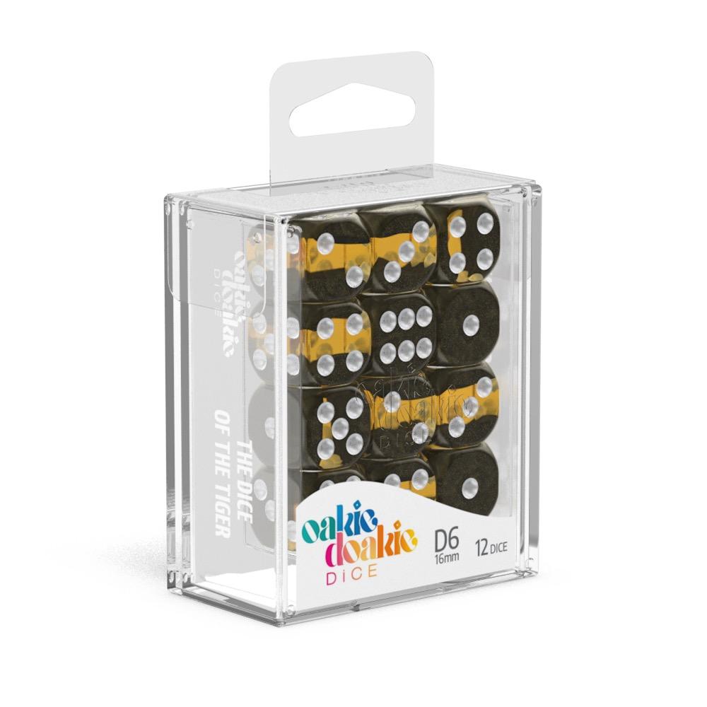 Oakie Doakie Dice W6 Würfel 16 mm Enclave - Amber (12)