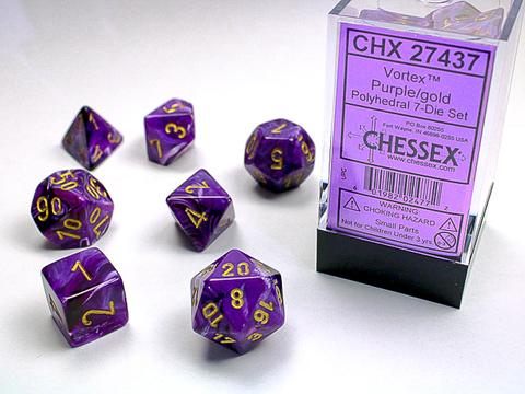 Chessex: Vortex Polyhedral Purple/gold Rollenspiel Set (7)