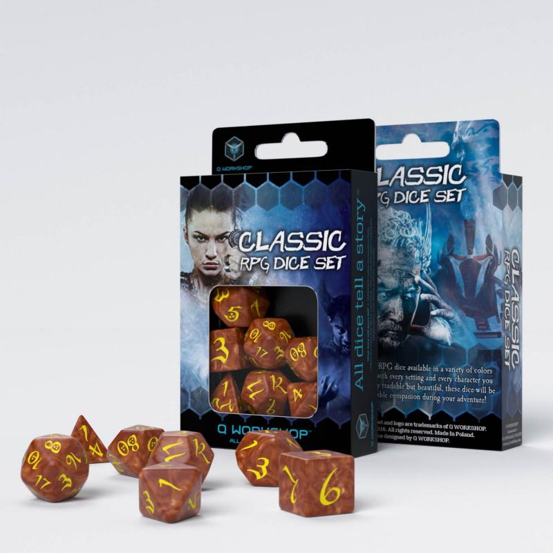 Classic RPG Caramel & yellow Dice Set (7) Classic RPG Caramel & yellow Dice Set (7)