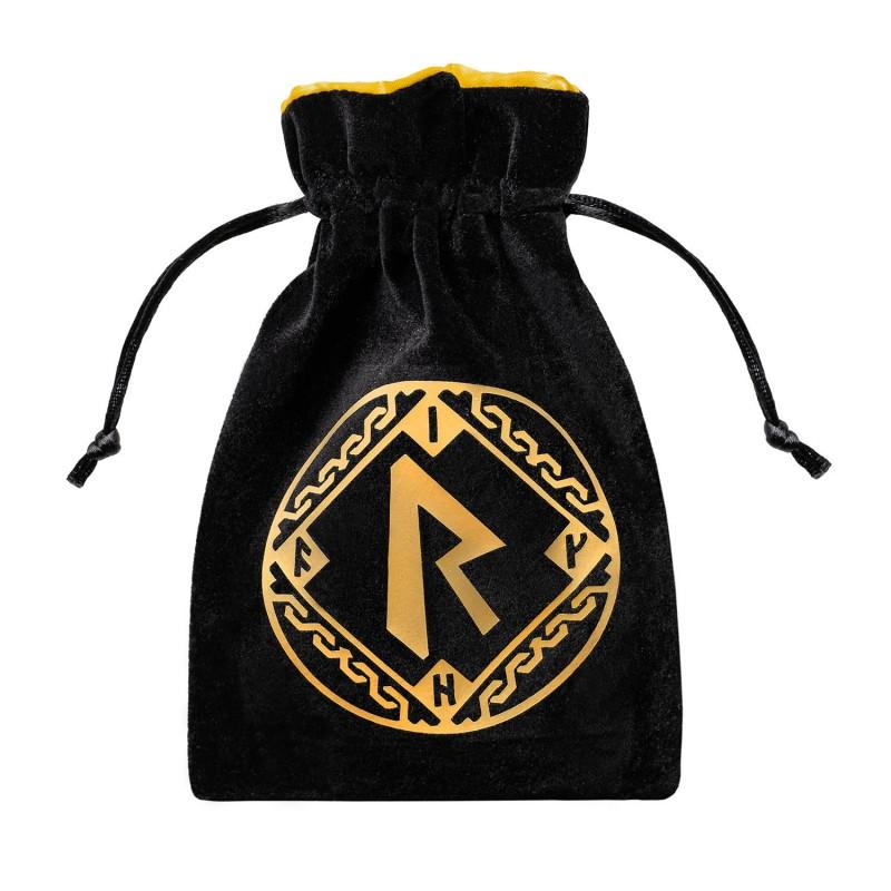 Dragon Black & golden Velour Dice Bag