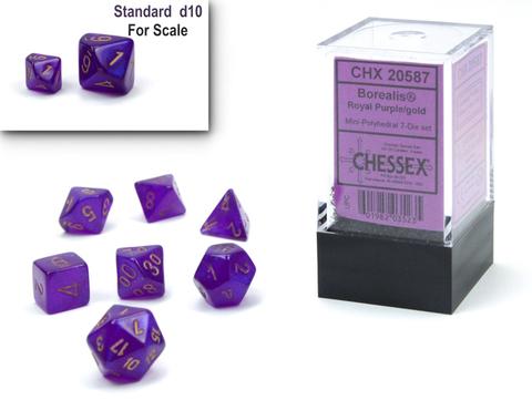 Borealis® Mini-Polyhedral Royal Purple/gold Luminary7-Die Set