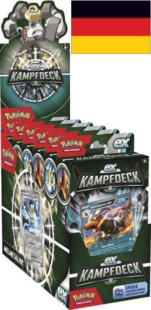 Pokemon EX-Kampfdeck Hundemon/Melmetal 2023 Display (6) DE