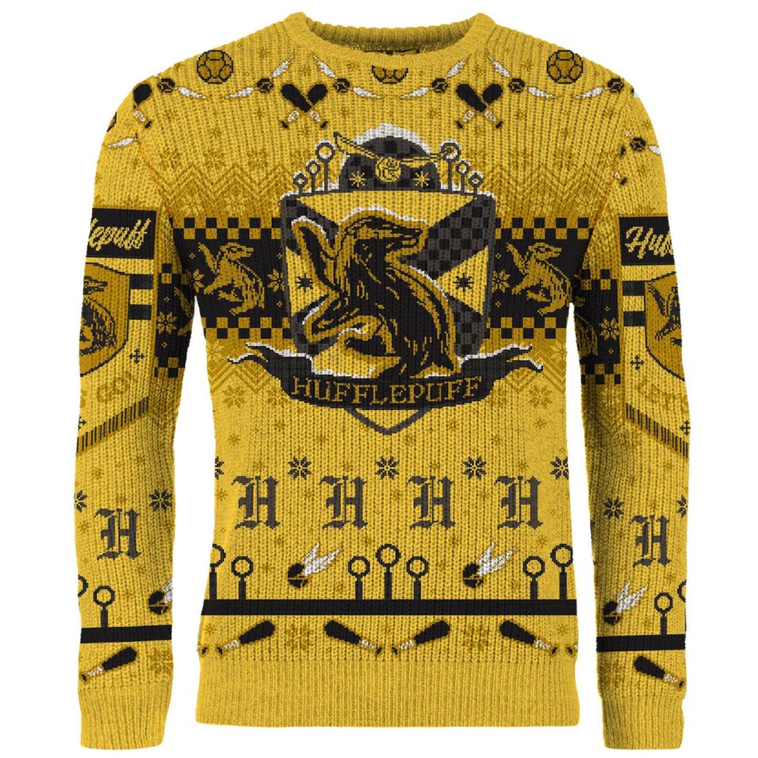 Harry Potter Hufflepuff Quidditch Christmas Jumper Harry Potter Hufflepuff Quidditch Christmas Jumper