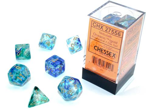 Chessex: Nebula Polyhedral Oceanic/gold Luminary Rollenspiel Set (7)
