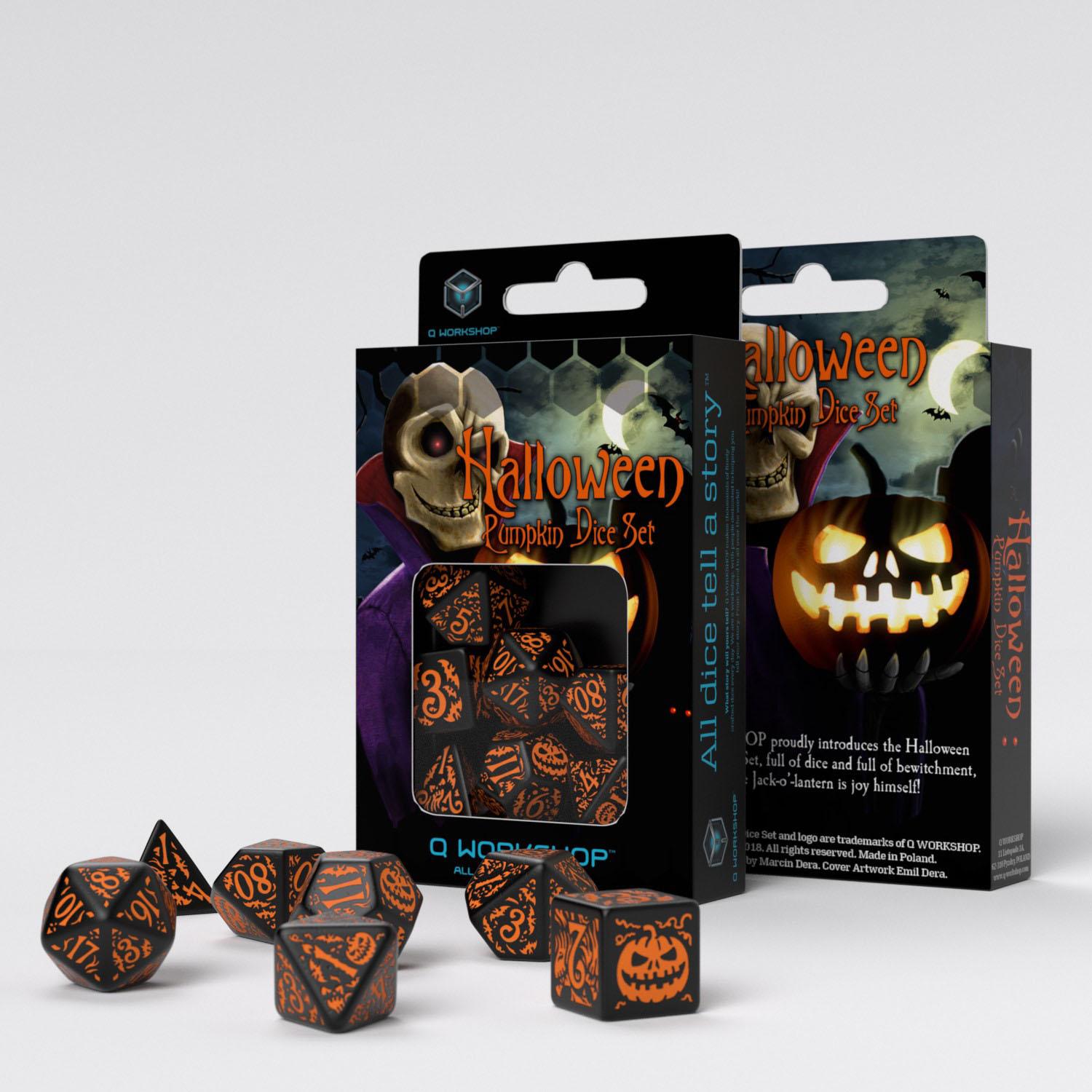 Halloween Pumpkin Black & orange Dice Set (7) Halloween Pumpkin Black & orange Dice Set (7)